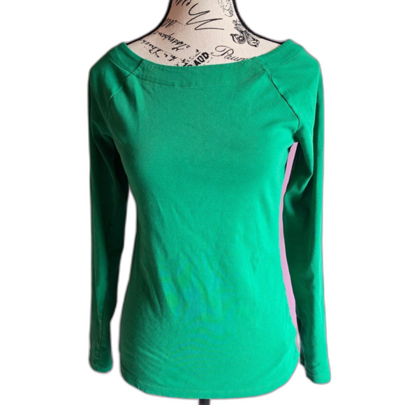 Lauren Ralph Lauren green casual business boat neck long-sleeved top medium - Picture 2 of 8